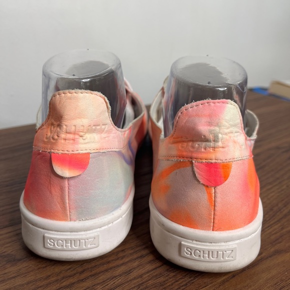 SCHUTZ Play Ofelia tie Dye Leather Lace Up Sneakers size 8.5 Hippie Boho Kidcore - Picture 5 of 11